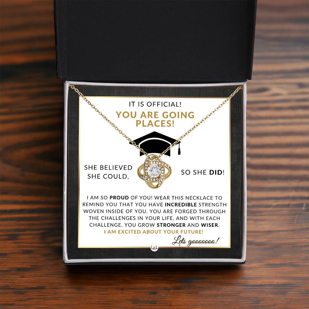Master's Degree Grad Gift For Her - Beautiful Necklace + Heartfelt Graduation Message - Masters Program Graduation