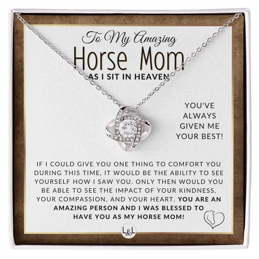 You Gave Your Best - For Grieving Horse Mom - Horse Memorial Gift, Horse Loss Keepsake, Horse in Heaven - Condolence And Comfort Sympathy Gift - Horse Mom Keepsake Necklace