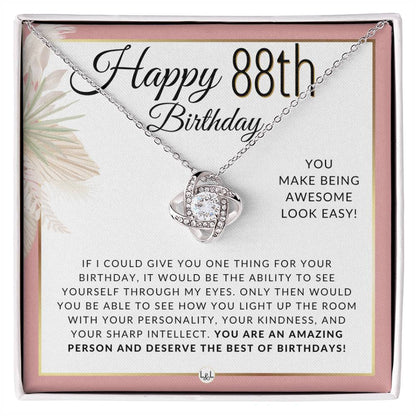 88th Birthday - Knot Pendent Necklace - Gift For Her - Liliana and Liam