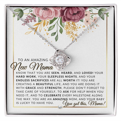 New Mama - Beautiful Pendant Necklace To Celebrate Mom - Great Birthday, Mother's Day or Christmas Gift Idea For Her - Liliana and Liam