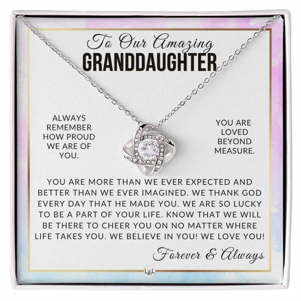 Gift For Our Granddaughter - I Thank God - Meaningful Granddaughter Gift For Her Birthday, Christmas or For Graduation - Liliana and Liam