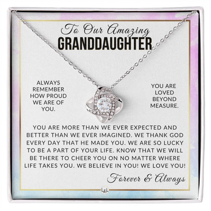 Gift For Our Granddaughter - I Thank God - Meaningful Granddaughter Gift For Her Birthday, Christmas or For Graduation - Liliana and Liam