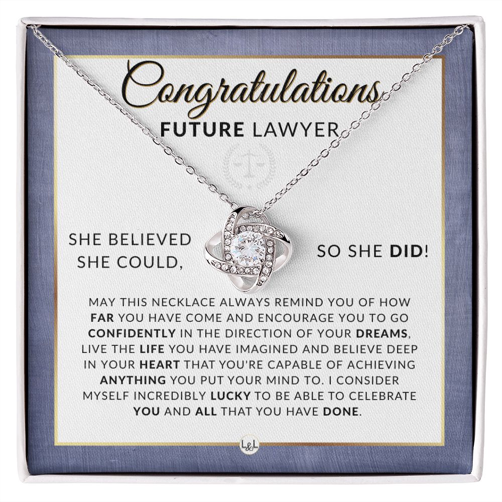 Law School Acceptance Gift - Meaningful Milestone Necklace - 2024 Graduation Gift For Future Lawyer