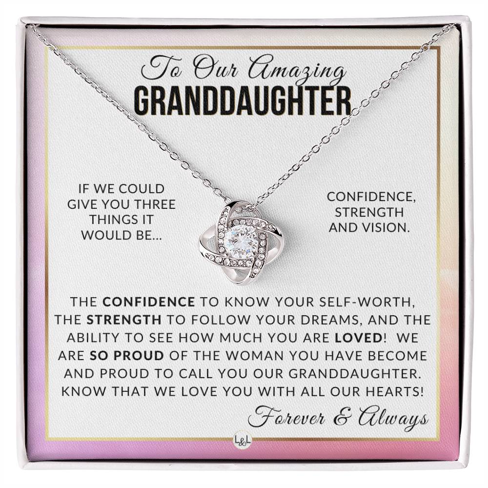 Gift For Our Granddaughter - Forever and Always - Meaningful Granddaughter Gift For Her Birthday, Christmas or For Graduation - Liliana and Liam