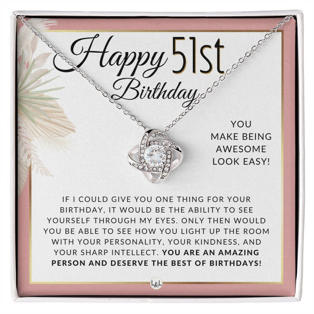 51st Birthday - Knot Pendent Necklace - Gift For Her - Liliana and Liam