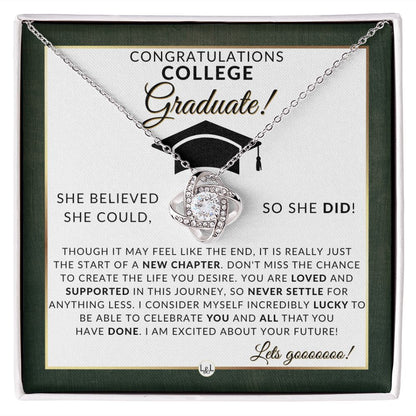 College Grad Gift For Her - Meaningful Milestone Necklace - College Graduation Gift For A Girl - Liliana and Liam