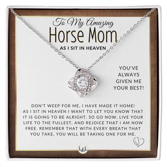 I Have Made It Home - For Grieving Horse Mom - Horse Memorial Gift, Horse Loss Keepsake, Horse in Heaven - Condolence And Comfort Sympathy Gift - Horse Mom Keepsake Necklace - Liliana and Liam