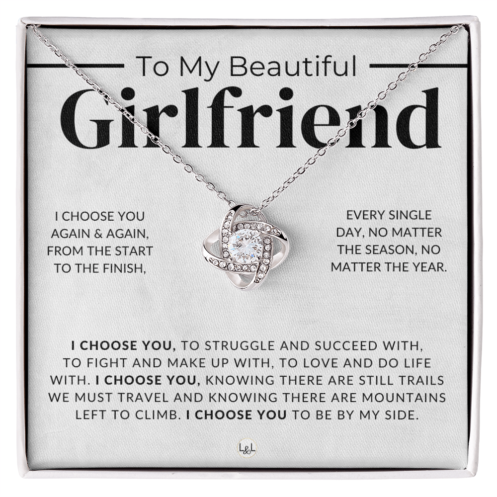 My Beautiful Girlfriend - I Choose You - Thoughtful and Romantic Gift for Her - Soulmate Necklace - Christmas, Valentine's