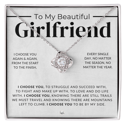 My Beautiful Girlfriend - I Choose You - Thoughtful and Romantic Gift for Her - Soulmate Necklace - Christmas, Valentine's