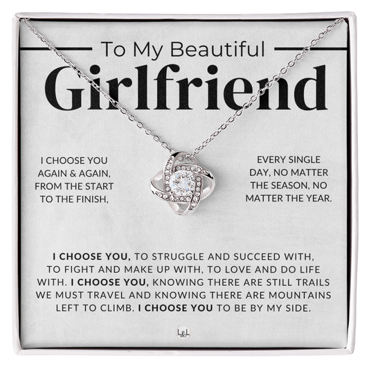 My Beautiful Girlfriend - I Choose You - Thoughtful and Romantic Gift for Her - Soulmate Necklace - Christmas, Valentine's