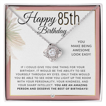 85th Birthday Gift For Her - Necklace - Beautiful Women's Pendant Necklace + Heartfelt Birthday Message For Her