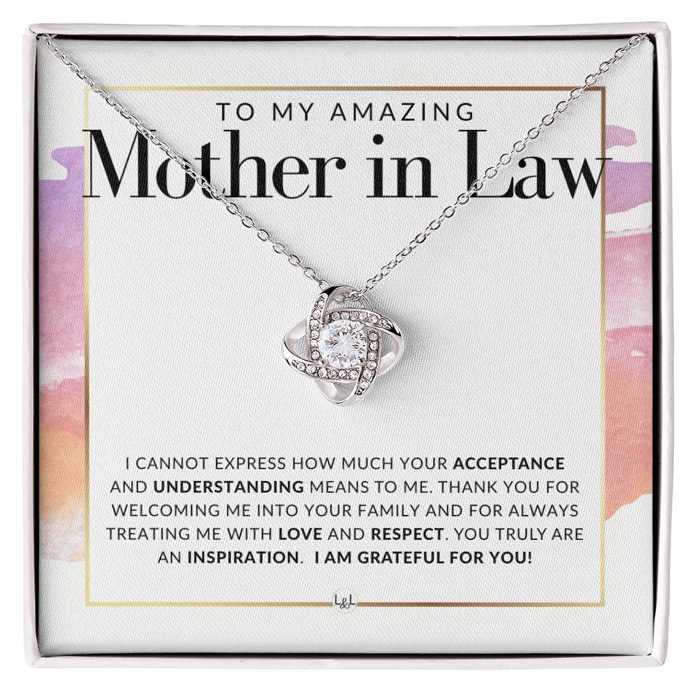 Mother In Law Necklace With Heartfelt Message - Great For Mother's Day, Christmas, Her Birthday, Or As An Encouragement Gift