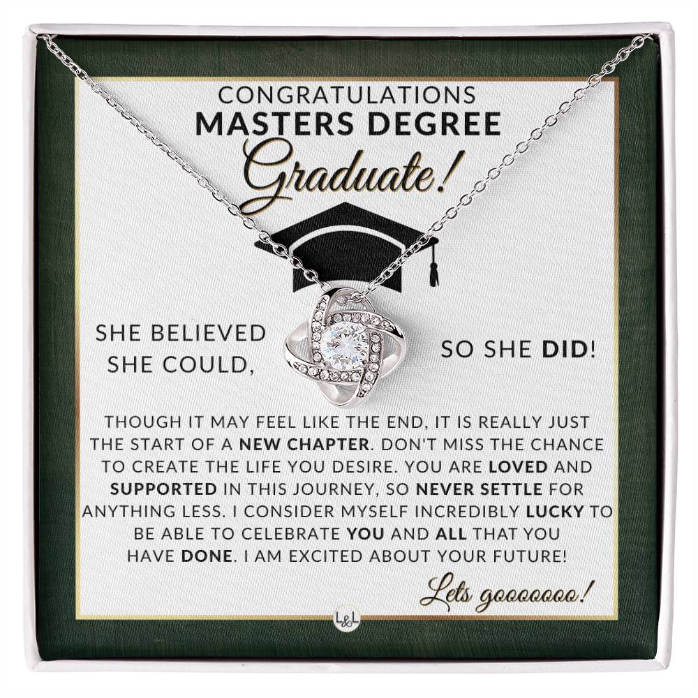 A - 2025 Master's Degree Grad Gifts For Her - Meaningful Milestone Necklace - 2025 Graduation Gift For Her - Liliana and Liam