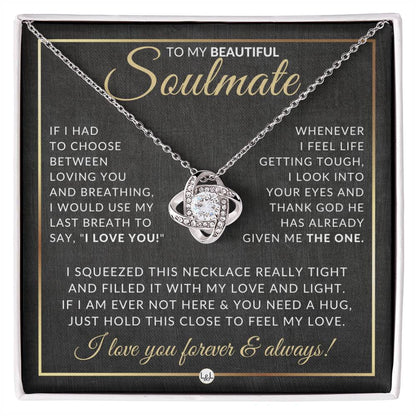 Romantic Gift For Her - Beautiful Women's Pendant + Sentimental Keepsake Message For Your Soulmate - Perfect Christmas Gift, Valentine's Day, Birthday or Anniversary Present - Liliana and Liam