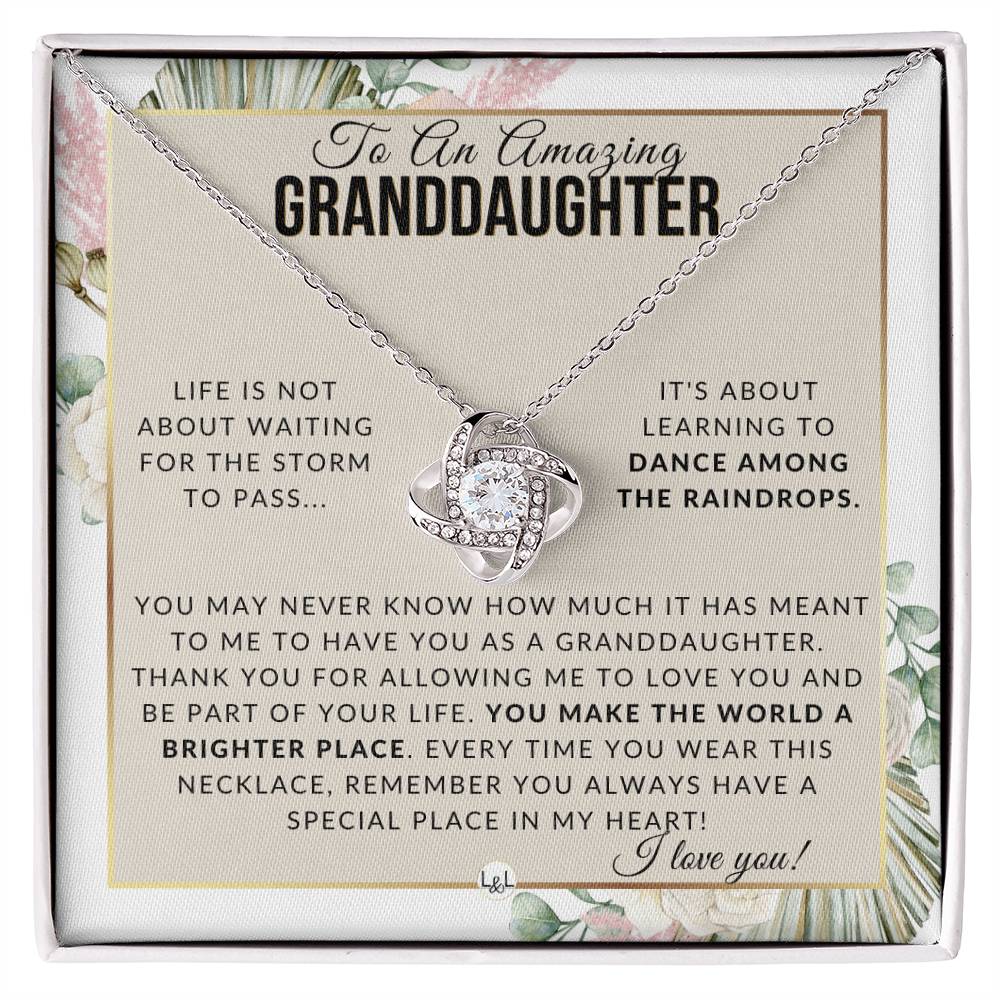 Granddaughter Gift - Dance In The Rain - Meaningful Granddaughter Gift For Her Birthday, Christmas or For Graduation