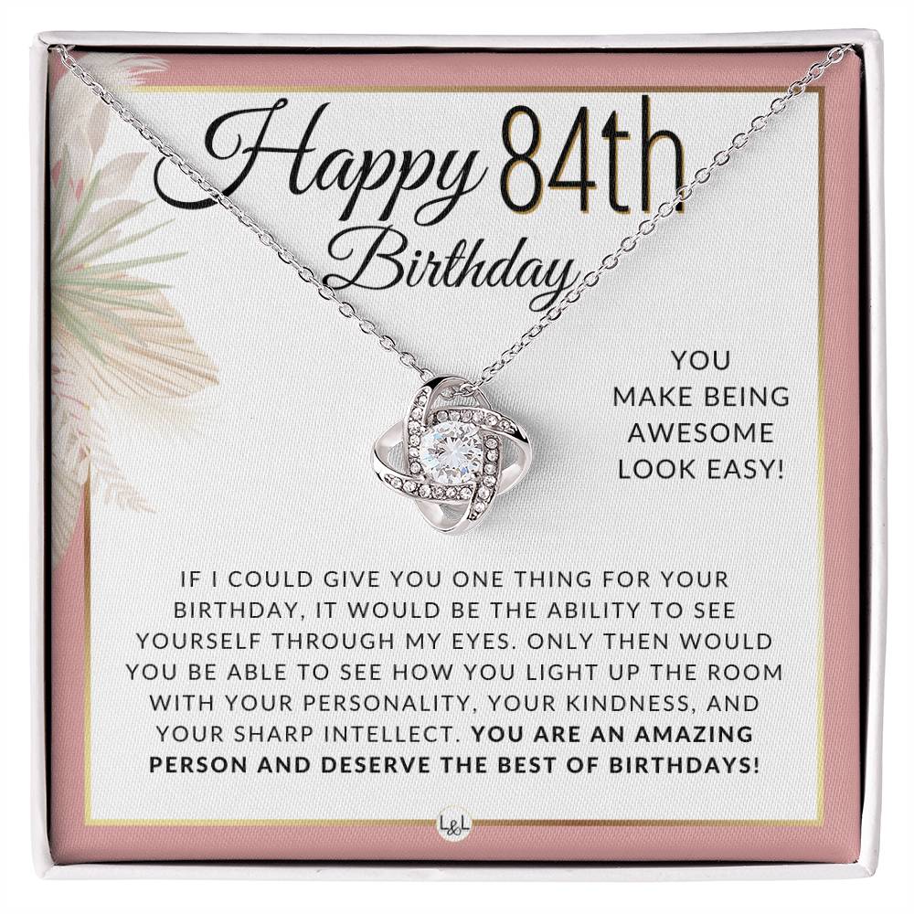 84th Birthday Gift For Her - Beautiful Women's Pendant Necklace + Heartfelt Birthday Message For Her - Liliana and Liam