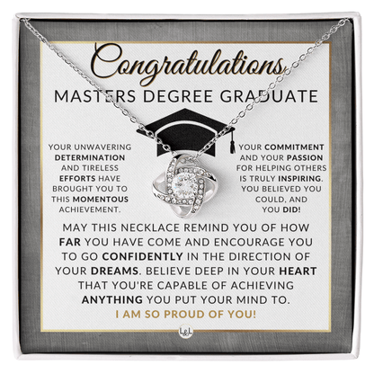 Masters Degree Graduation Gift for Her - Graduate School Necklace, Masters Graduate Jewelry, Grad School Gift 2026 - Liliana and Liam