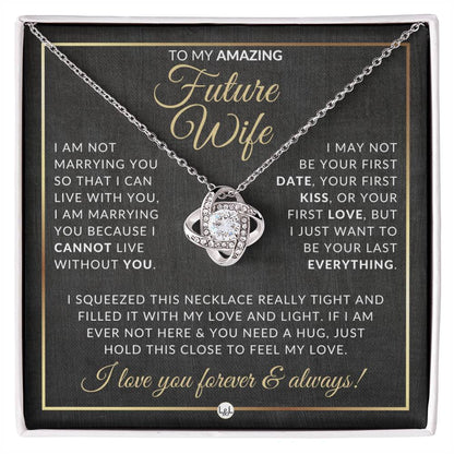 Gift For Future Wife Before Marriage - Pendant Necklace - Sentimental and Romantic Christmas Gift, Valentine's Day, Birthday or Anniversary Present - Liliana and Liam