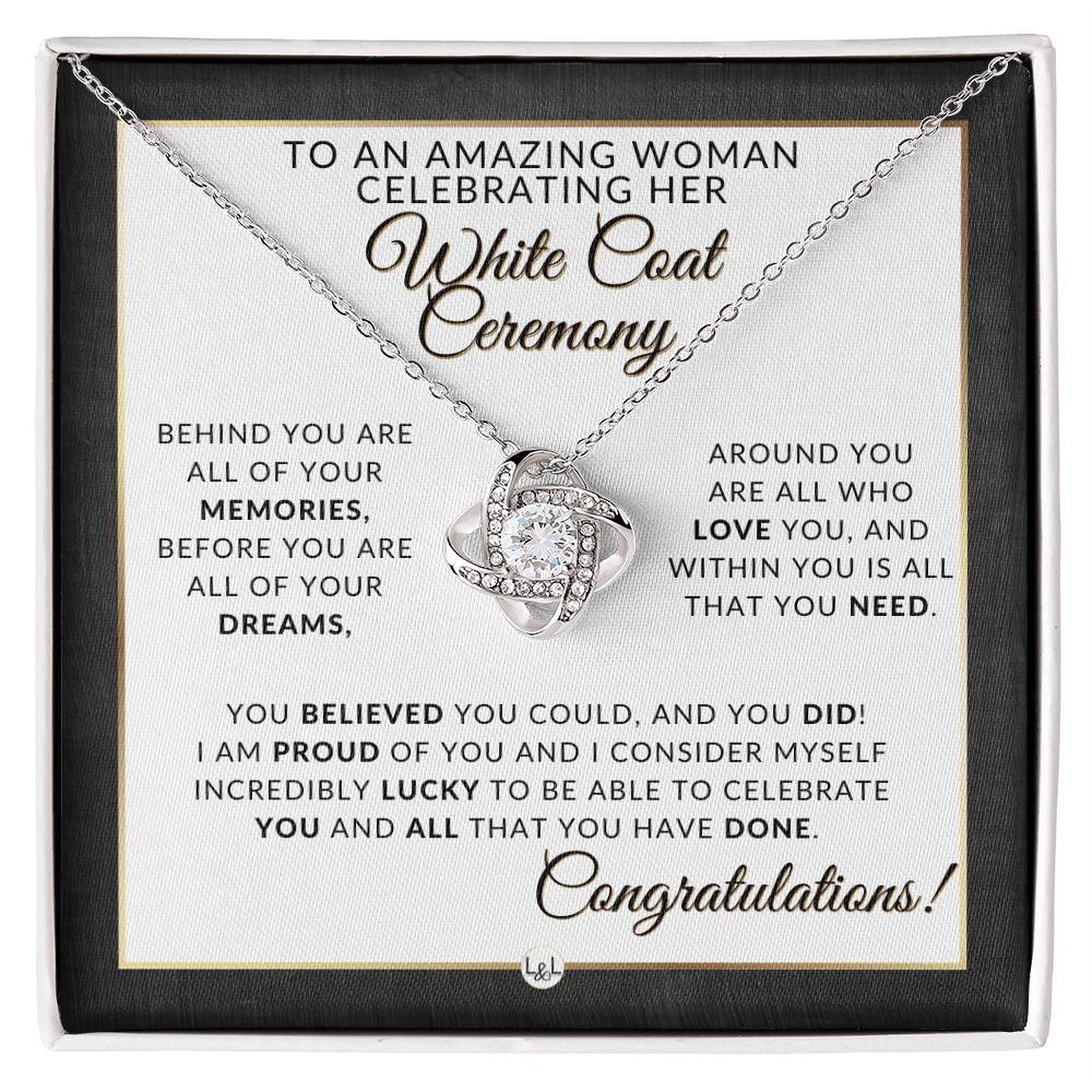White Coat Ceremony Necklace for the Aspiring Medical Professional - Graduation Necklace - Liliana and Liam
