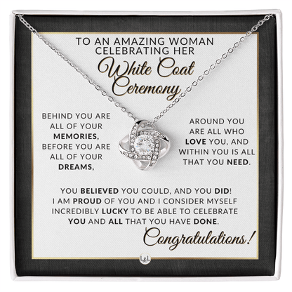 White Coat Ceremony Necklace for the Aspiring Medical Professional - Graduation Necklace - Liliana and Liam