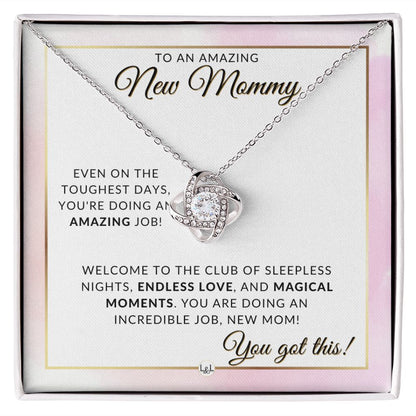 New Mommy - Beautiful Pendant Necklace To Celebrate Mom - Great Birthday, Mother's Day or Christmas Gift Idea For Her - Liliana and Liam