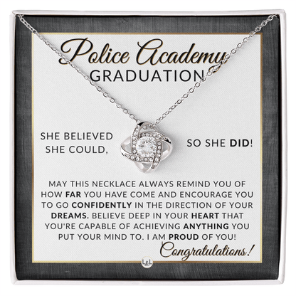 A - Police Academy Graduation Gifts From Her, New Female Police Officer, Law Enforcement Officer Gifts, - Meaningful Milestone Necklace - 2025 Graduation Gift For Her - Liliana and Liam
