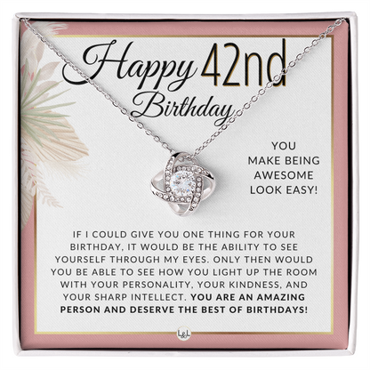 42nd Birthday - Elegant Knot Pendent Necklace - Birthday Gift For Her