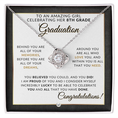 8th Grade Graduation Gifts For Her - Meaningful Milestone Necklace - Middle School Graduation Gift For Her - Liliana and Liam