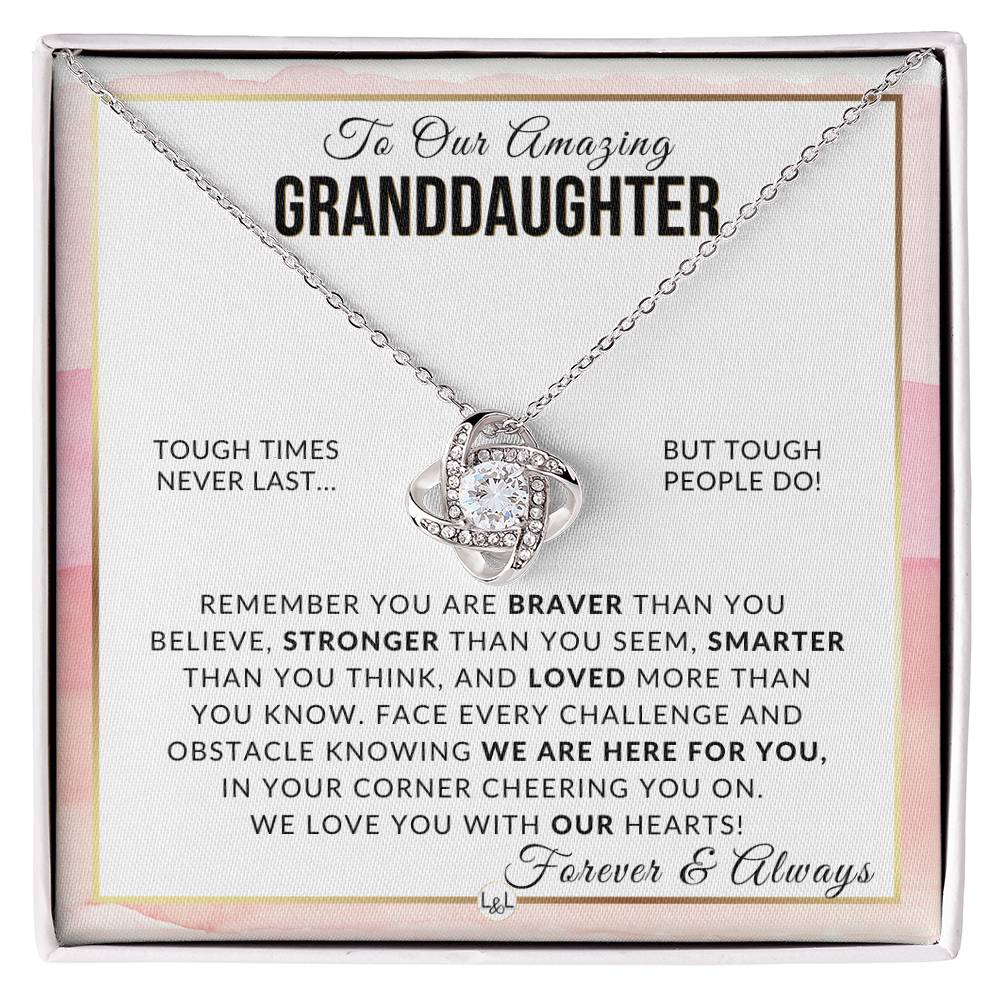Gift For Our Granddaughter - Braver, Stronger, Smarter - Meaningful Granddaughter Gift For Her Birthday, Christmas or For Graduation - Liliana and Liam