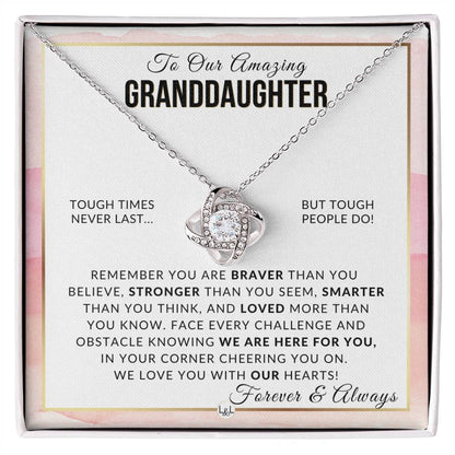 Gift For Our Granddaughter - Braver, Stronger, Smarter - Meaningful Granddaughter Gift For Her Birthday, Christmas or For Graduation - Liliana and Liam