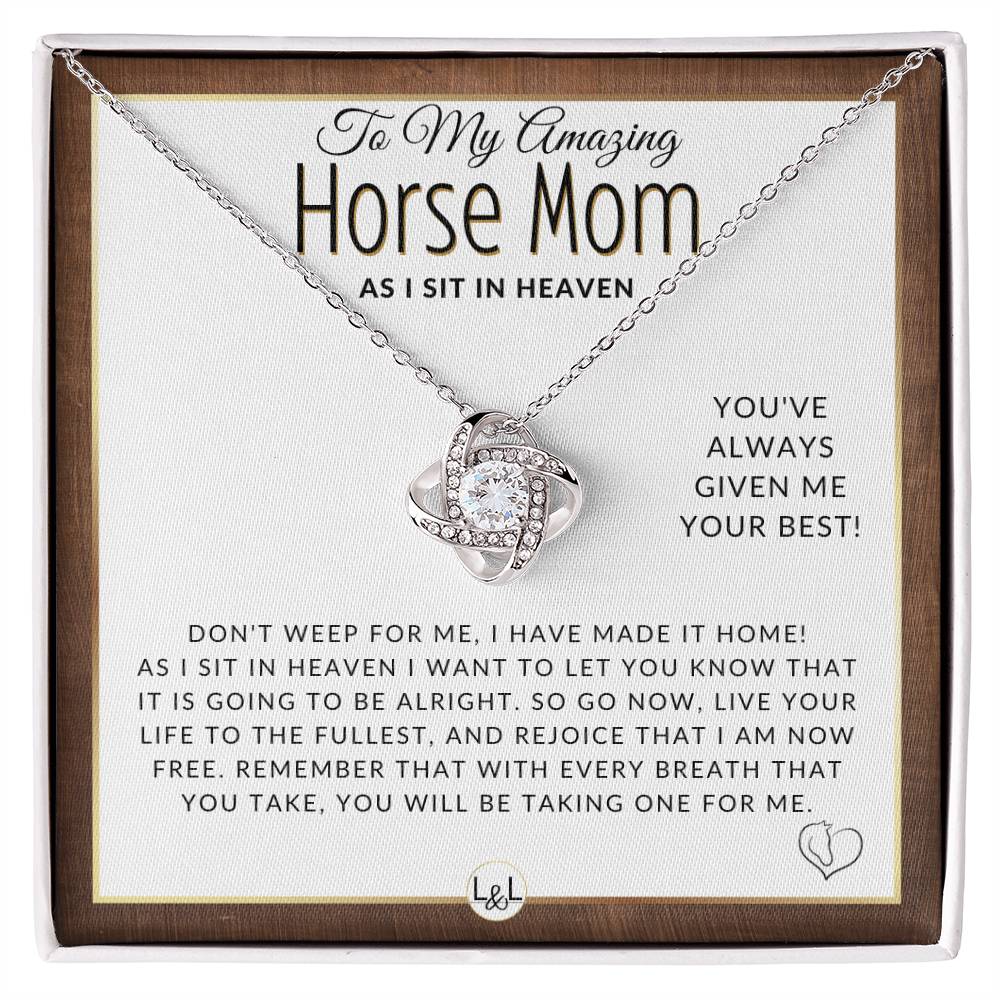 I Have Made It Home - For Mourning Horse Mom - Horse Memorial Gift, Horse Loss Keepsake, Horse in Heaven - Condolence And Comfort Sympathy Gift - Grieving Horse Mom Keepsake Necklace