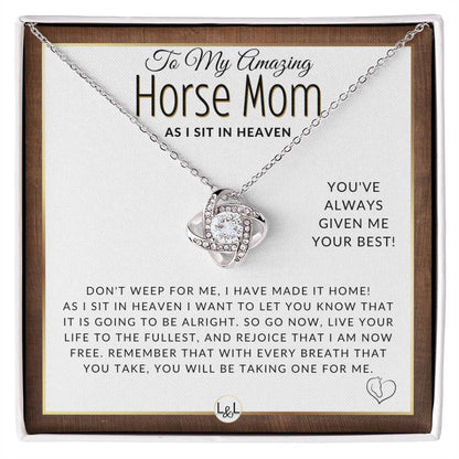 I Have Made It Home - For Mourning Horse Mom - Horse Memorial Gift, Horse Loss Keepsake, Horse in Heaven - Condolence And Comfort Sympathy Gift - Grieving Horse Mom Keepsake Necklace - Liliana and Liam