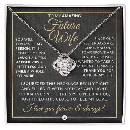 To My Future Wife - Pendant Necklace - Sentimental and Romantic Christmas Gift, Valentine's Day, Birthday or Anniversary Present - Liliana and Liam