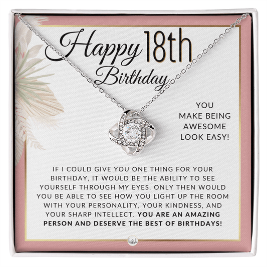 18th Birthday - Knot Pendent Necklace - Gift For Her - Liliana and Liam