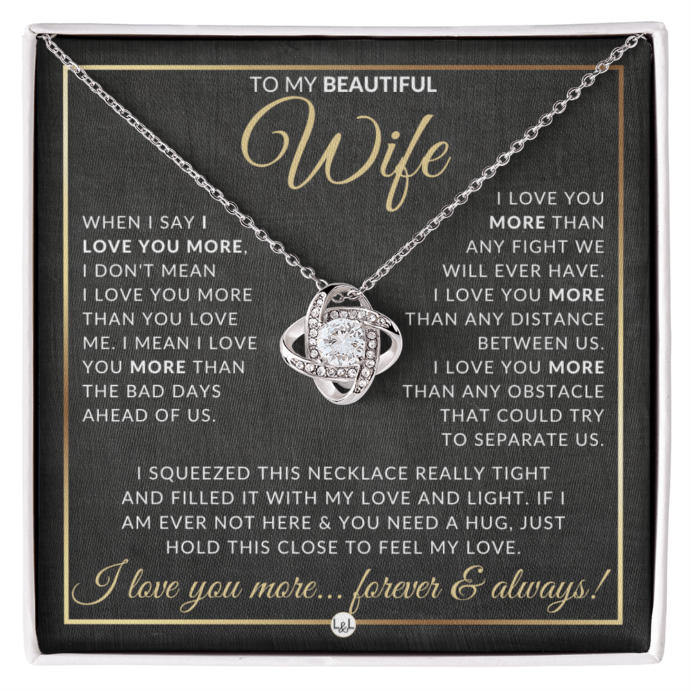 To My Beautiful Wife - Pendant Necklace - Sentimental and Romantic Christmas Gift, Valentine's Day, Birthday, Anniversary