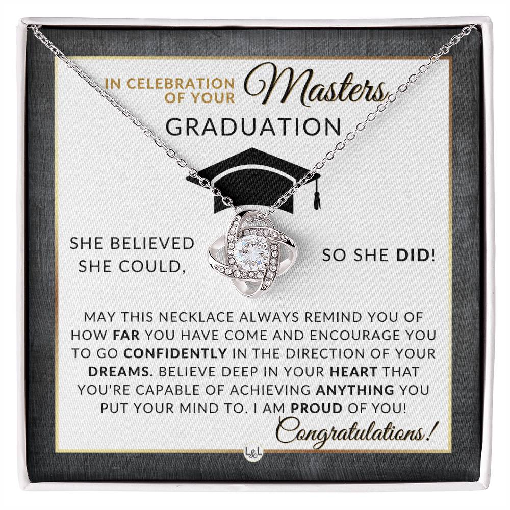 A - Master's Graduation Gift For Her - Meaningful Milestone Necklace - 2025 Graduation Gift For Her - Liliana and Liam