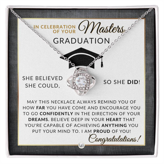 Master's Graduation Gift For Her - Meaningful Milestone Necklace - Graduation Gift For Her - Liliana and Liam