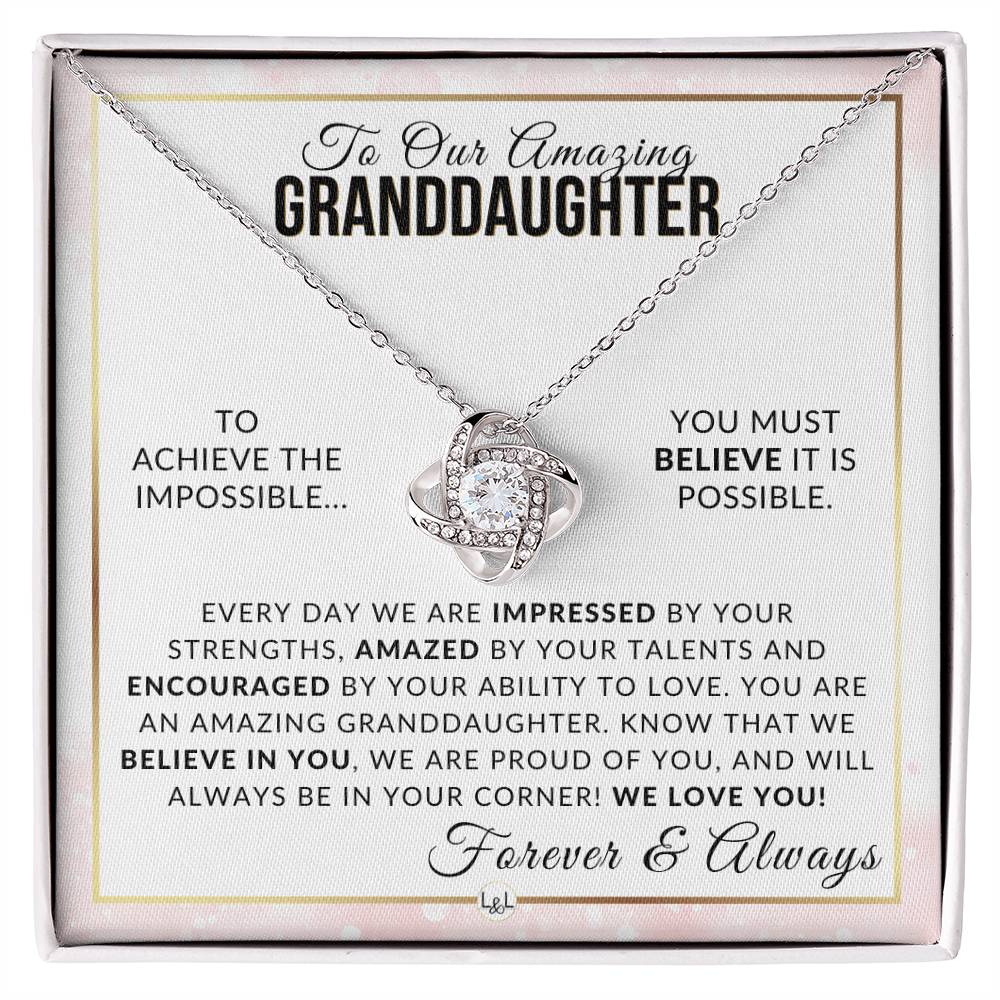 Gift For Our Granddaughter - We Believe In You - Meaningful Granddaughter Gift For Her Birthday, Christmas or For Graduation - Liliana and Liam