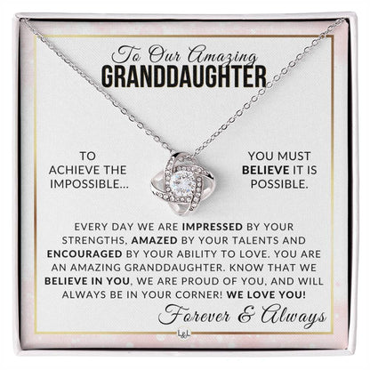 Gift For Our Granddaughter - We Believe In You - Meaningful Granddaughter Gift For Her Birthday, Christmas or For Graduation - Liliana and Liam