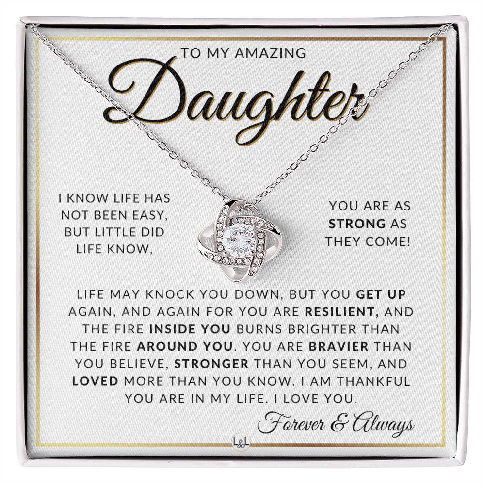 Daughter Gift Idea - Pendant Necklace For My Daughter + Sentimental Message of Encouragement - Great Christmas Gift, Birthday Present or Graduation Surprise