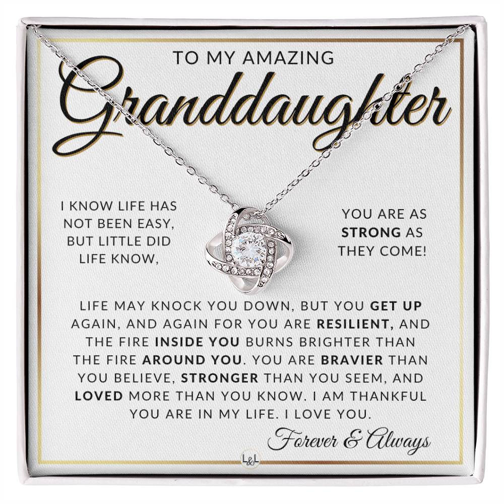Granddaughter Gift Idea - Pendant Necklace For My Granddaughter + Sentimental Message of Encouragement - Great Christmas Gift, Birthday Present or Graduation Surprise