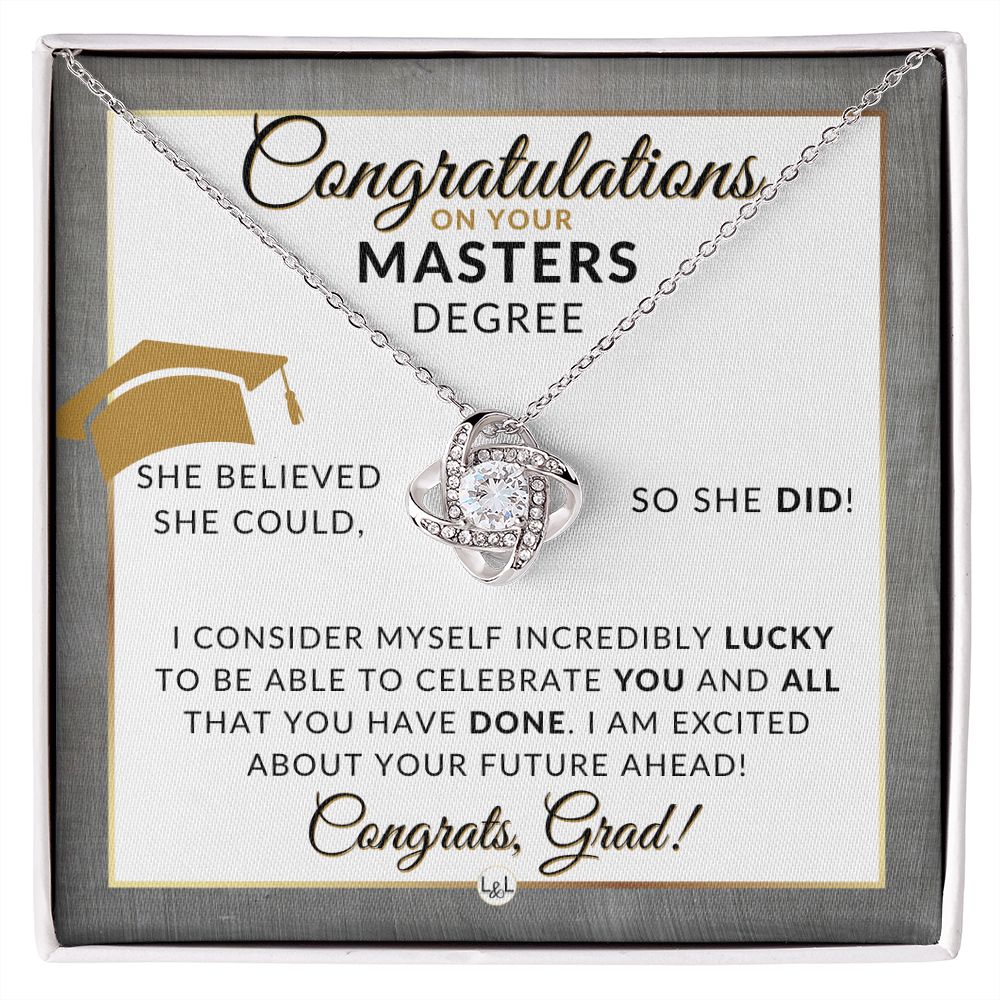 Graduation Gift For Masters Degree For Her - Thoughtful Milestone Necklace - 2024 Master's Program Graduation Gift Idea For Her
