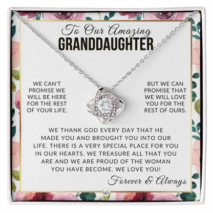 Gift For Our Granddaughter - I Love You - Meaningful Granddaughter Gift For Her Birthday, Christmas or For Graduation - Liliana and Liam