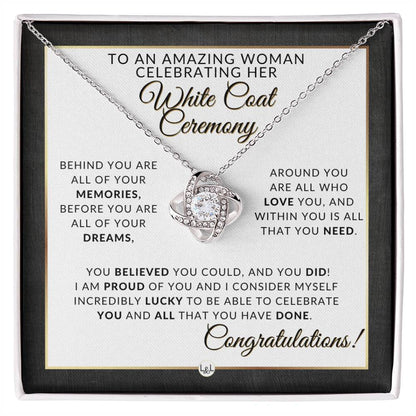 White Coat Ceremony Gifts, Pharmacy School , Nurse, Vet, Dentist, Veterinarian, Physical Therapy Graduation - Pendant Necklace - Graduation Gift Idea For Her - Liliana and Liam