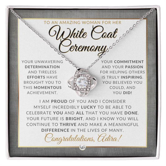 White Coat Ceremony Necklace for the Aspiring Medical Professional - Personalized Graduation Gift Idea For Her - Future Doctor - Liliana and Liam