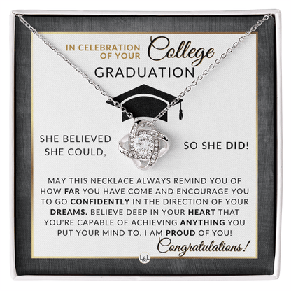 College Graduation Gift For Her - Meaningful Milestone Necklace - Graduation Gift For Her - Liliana and Liam