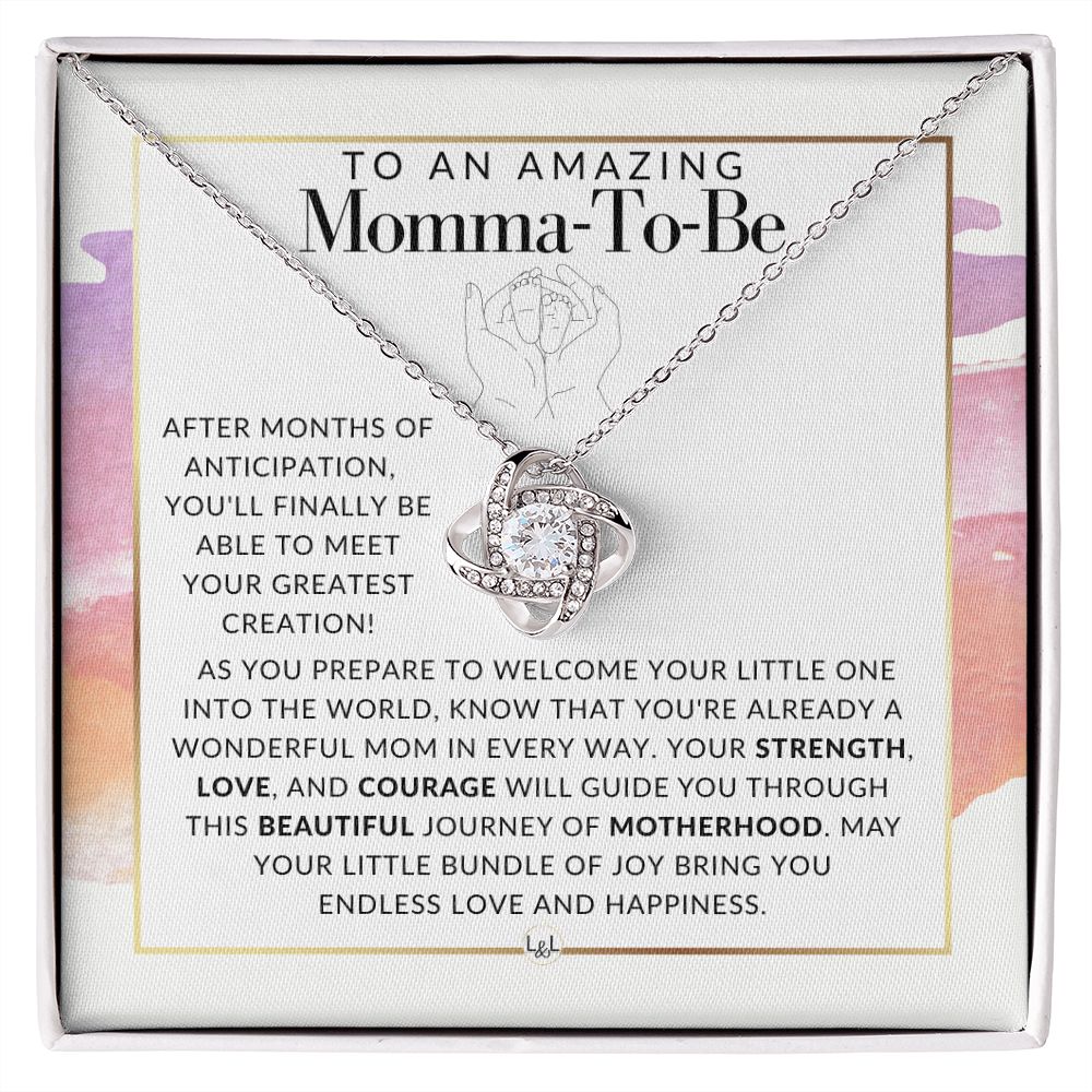 Momma To Be Necklace - Beautiful Pendant Necklace To Celebrate Mom - Great Birthday, Mother's Day or Christmas Gift Idea For Her