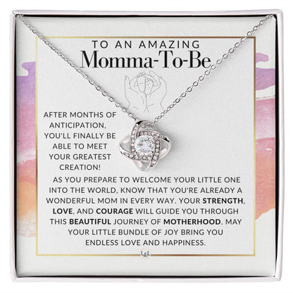 Momma To Be Necklace - Beautiful Pendant Necklace To Celebrate Mom - Great Birthday, Mother's Day or Christmas Gift Idea For Her - Liliana and Liam