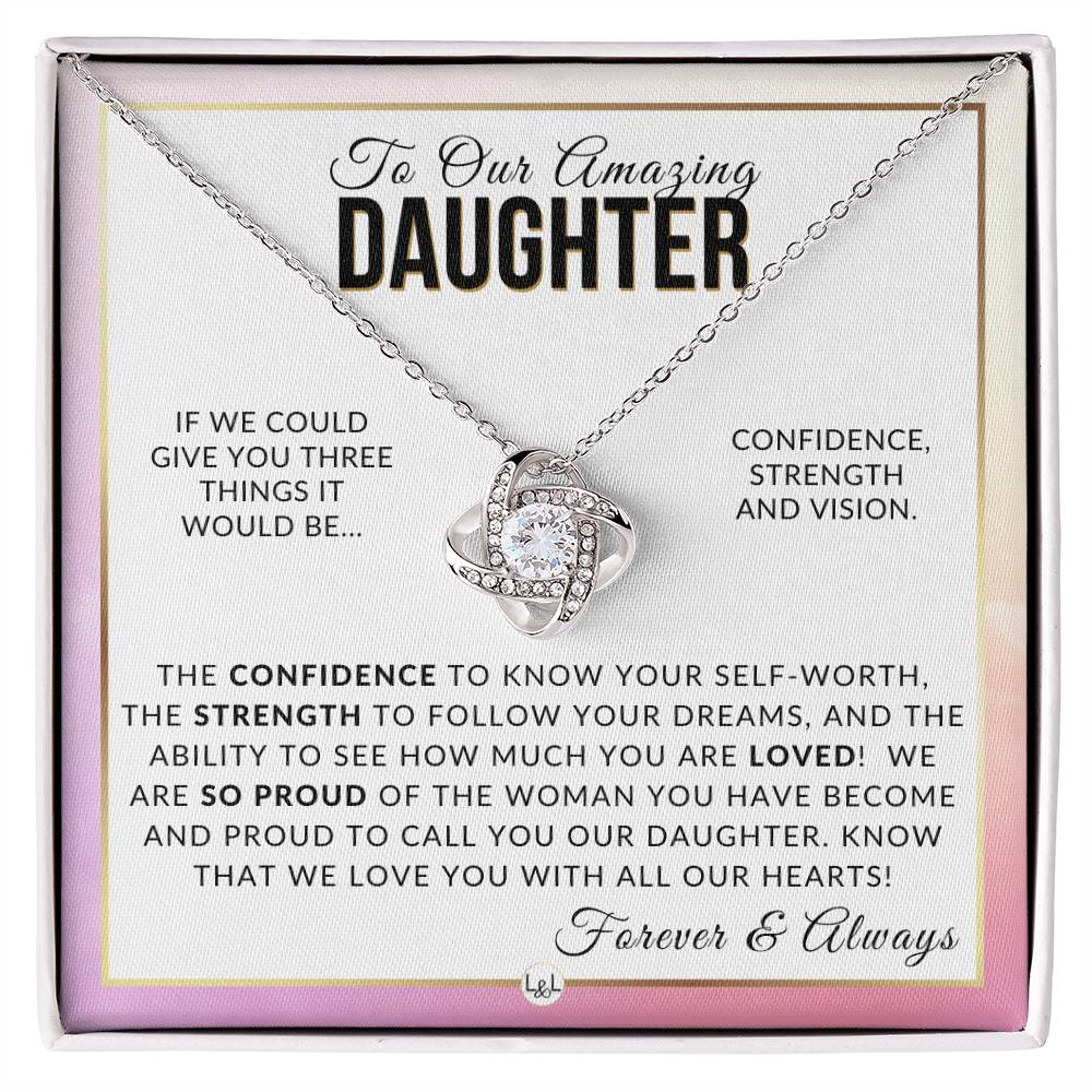 Gift For Our Daughter - Forever and Always - Meaningful Gift For Her Birthday, Christmas or For Graduation - Liliana and Liam