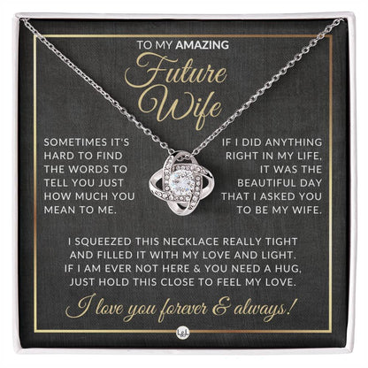 Heartfelt Gift For Future Wife - Pendant Necklace - Sentimental and Romantic Christmas Gift, Valentine's Day, Birthday or Anniversary Present - Liliana and Liam
